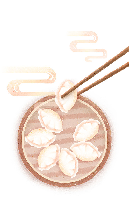 饺子节气节日食物传统文化筷子竖俯视白图片下载