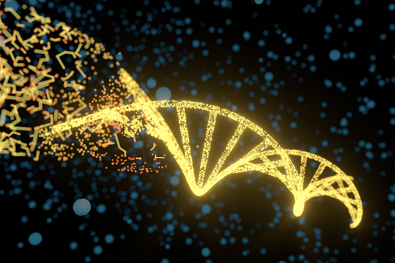 DNA生物科技与粒子 三维渲染图片下载