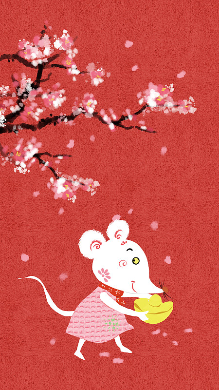 中国风剪纸风2020鼠年春节红包图片素材