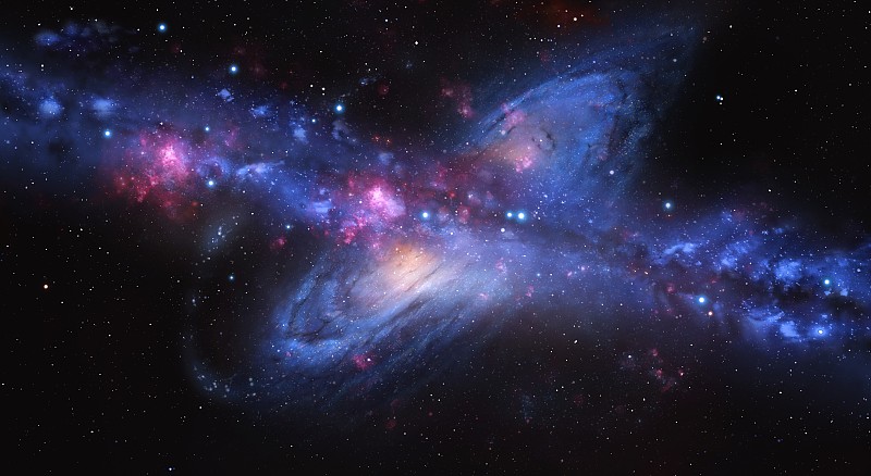银河系与仙女座碰撞图片下载