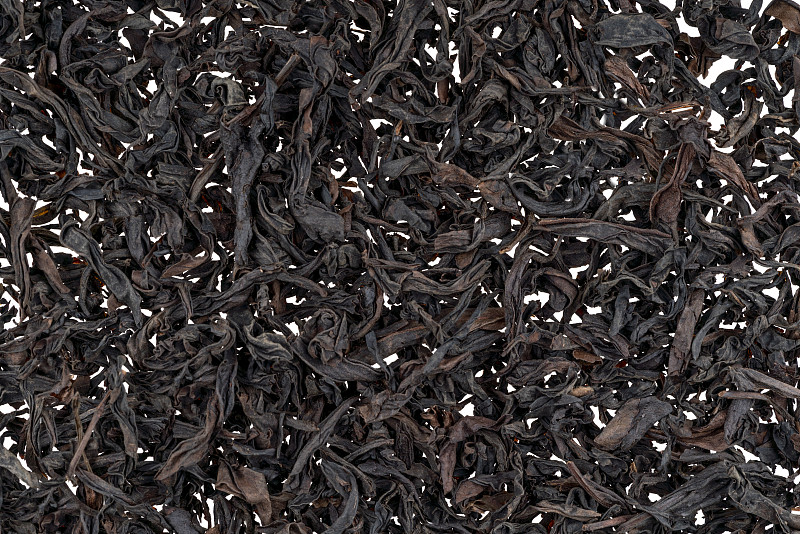 干红茶的叶子靠近作为背景图片素材