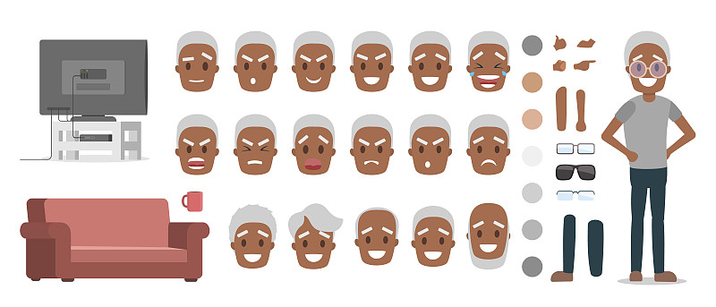 年长的非裔美国男性角色图片下载
