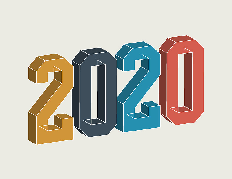 2020年新年快乐数字3D设计图片素材