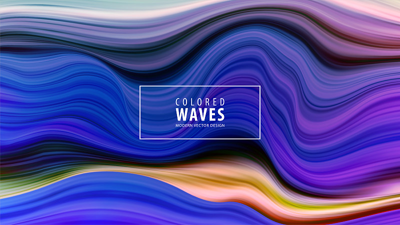 Modern colorful flow poster. Wave Liquid shape in blue color background. Art design. Vector illustration EPS10图片素材