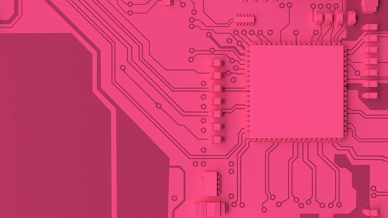 特写的粉红色电路板图片素材
