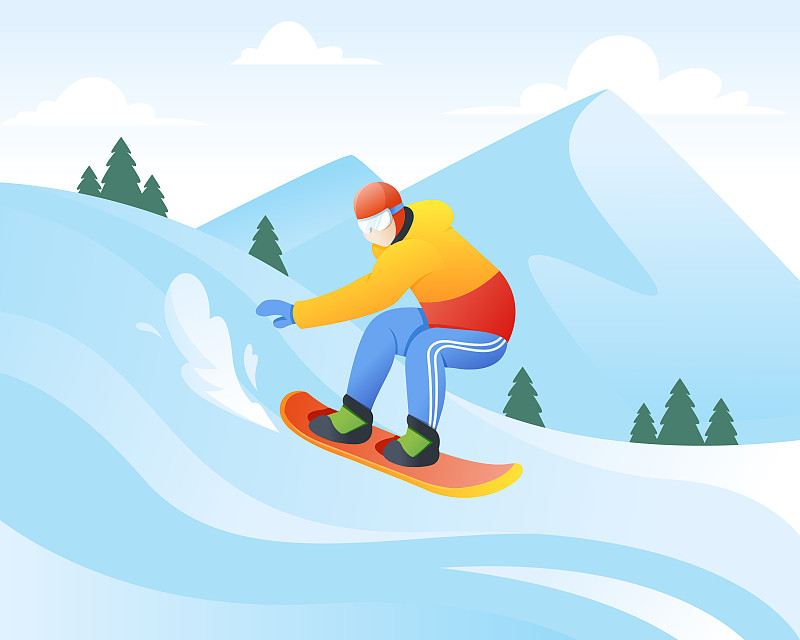 矢量插图的滑雪板图片下载