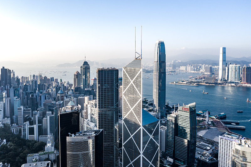 香港城市的无人机视图图片下载