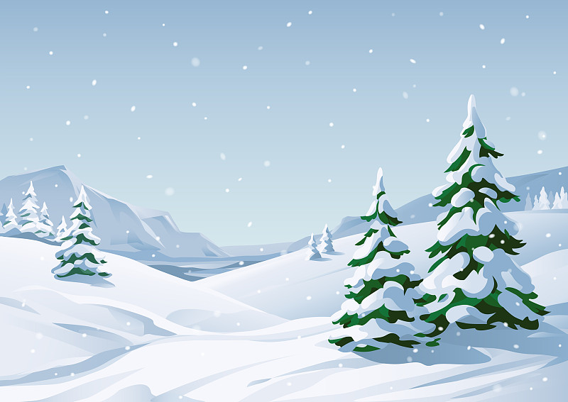 下雪的冬天的风景图片下载