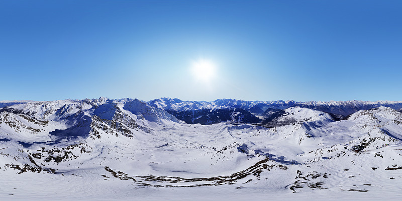 瑞士瓦莱阿尔卑斯山360°鸟瞰全景图片下载