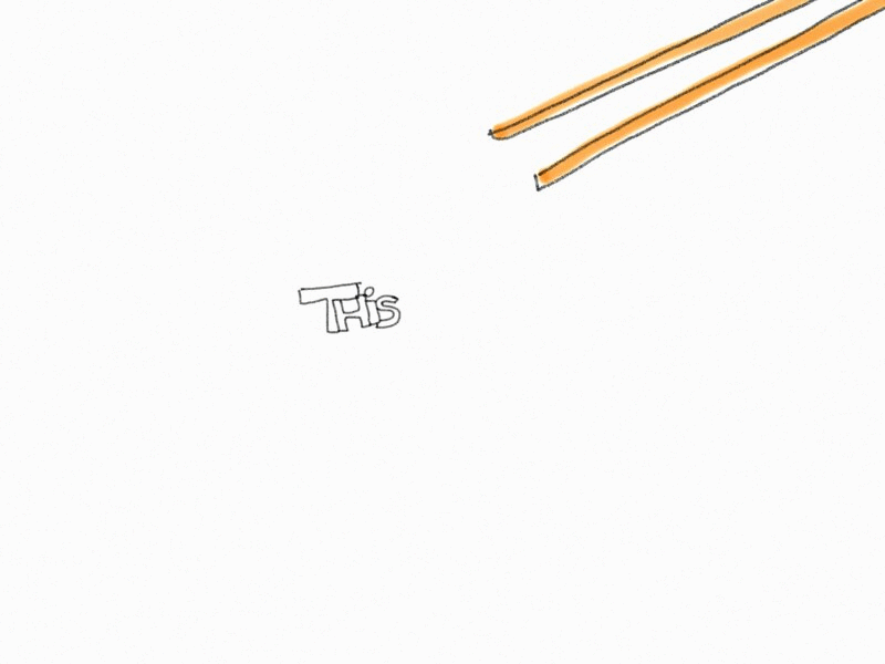 筷子挣扎着拿起单词“This”，短语“You Got This”出现在白色背景动画中图片下载