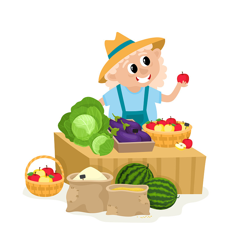 卖蔬菜和水果的当地农民图片下载