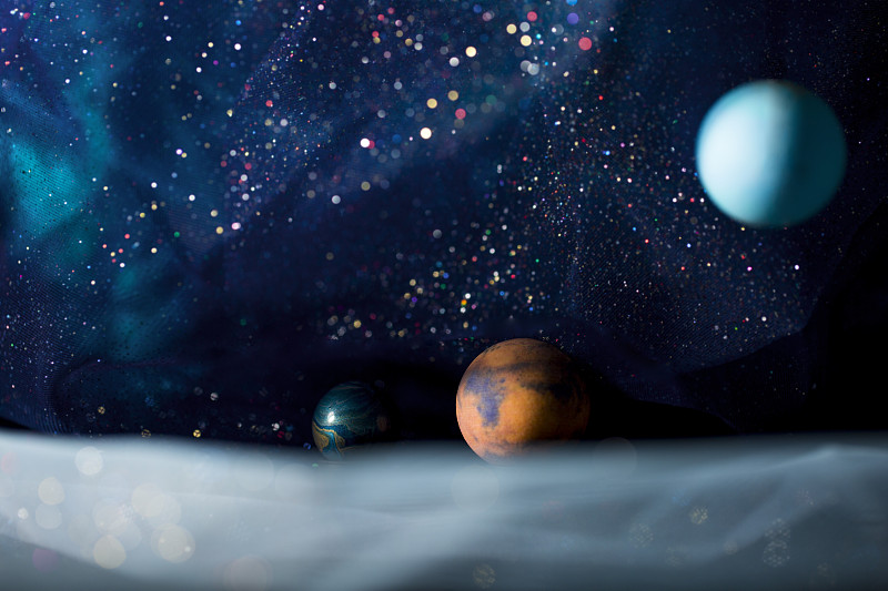 宇宙天王星,火星和地球静物图片下载