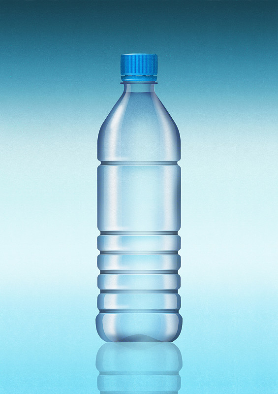 塑料水瓶在蓝绿色的背景图片下载