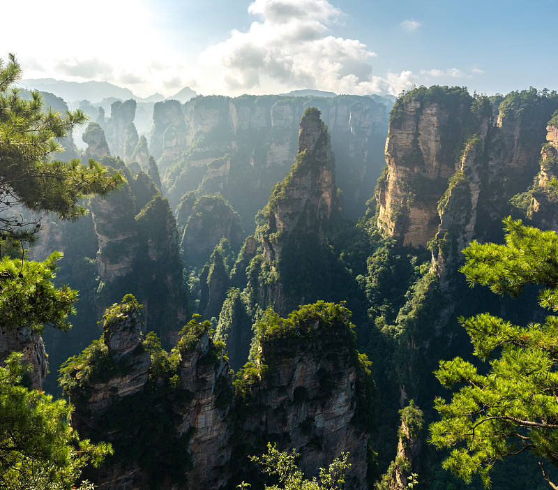 美丽的中国湖南省张家界国家森林公园自然风景图片素材