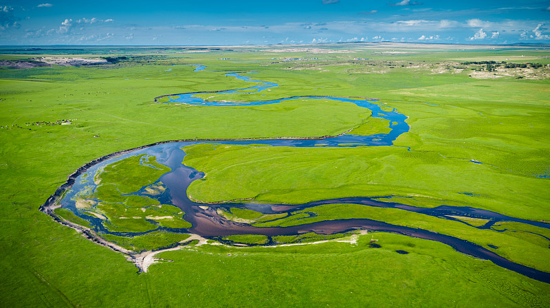 内蒙古呼伦贝尔草原河流图片素材