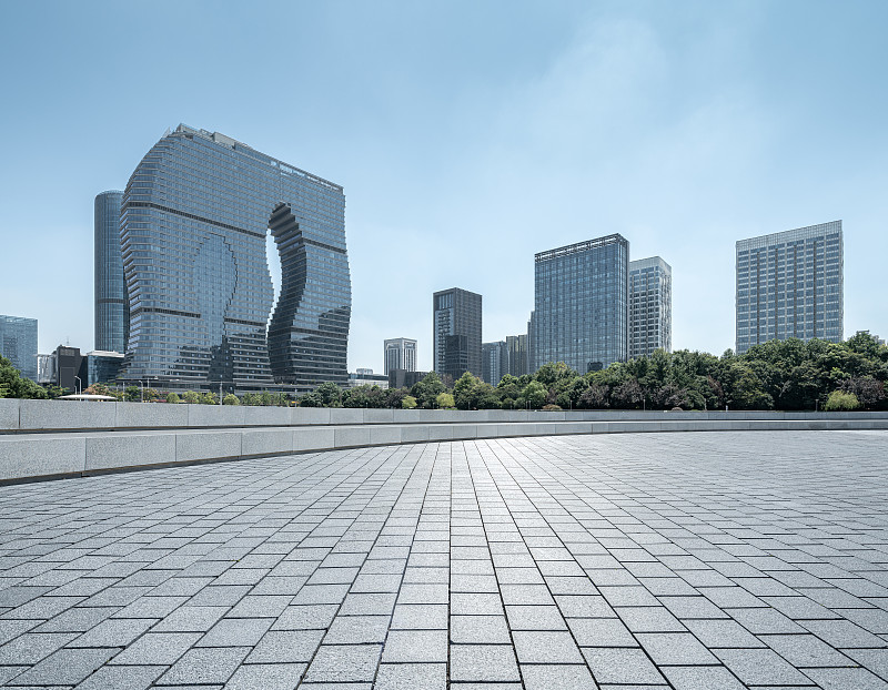 杭州印城市风光道路平台图片素材