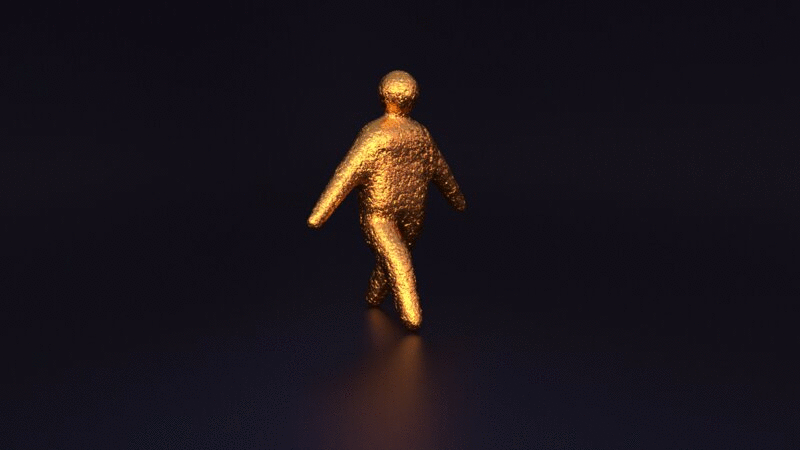 一个抽象金属人走路的循环动画图片下载