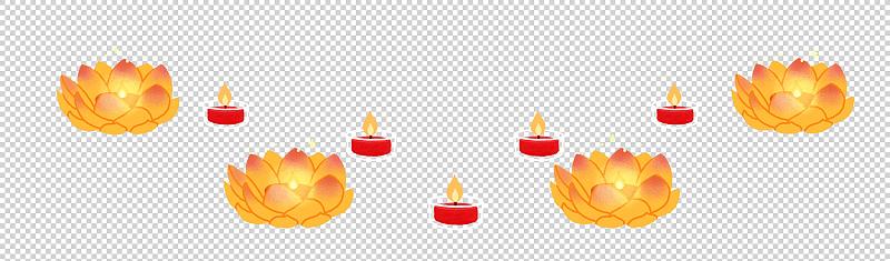 荷花灯和蜡烛扁平风格图片素材