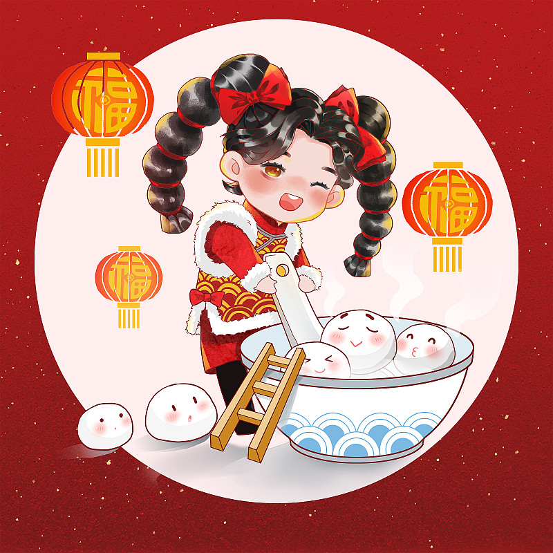 中国娃娃欢欢喜喜庆新年图片下载