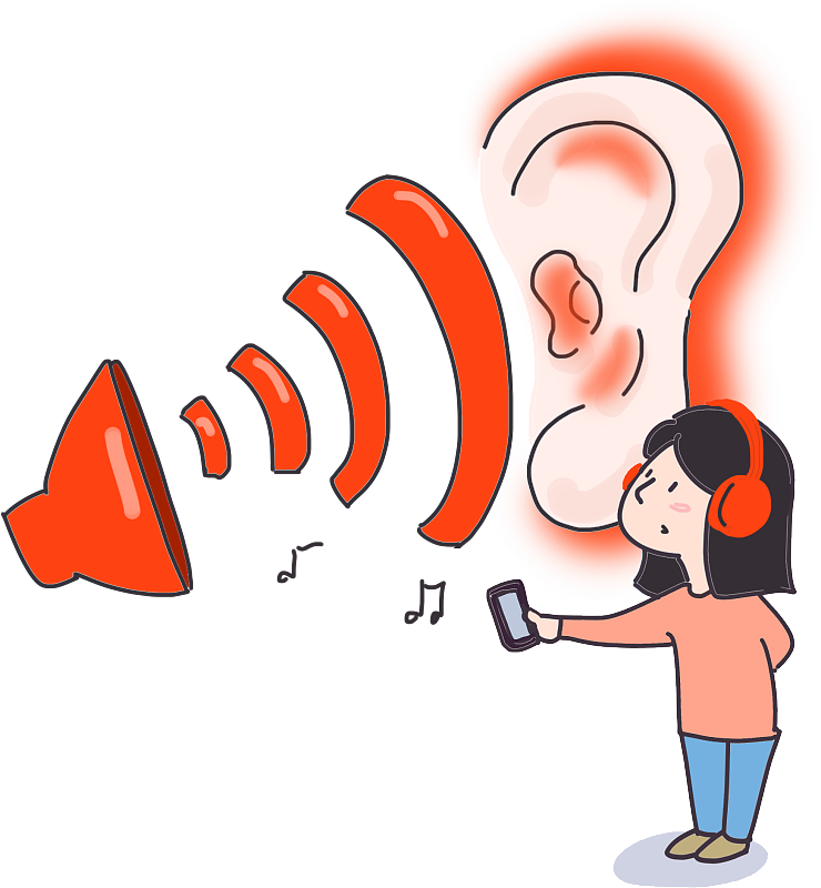 听力与耳机音量元素图片下载