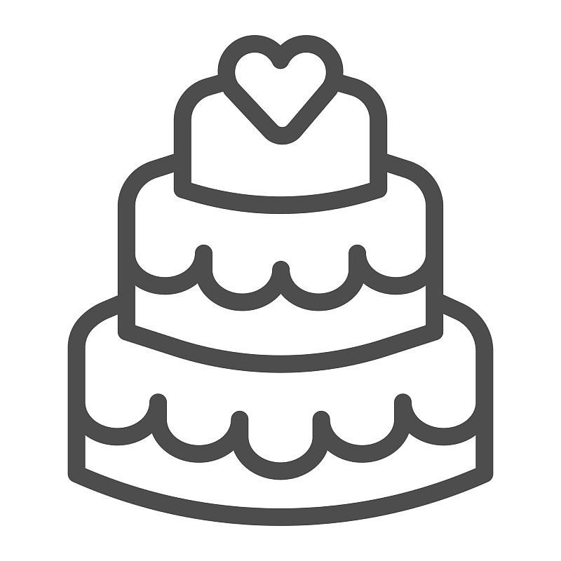 三层蛋糕线图标生日纸杯蛋糕图片下载