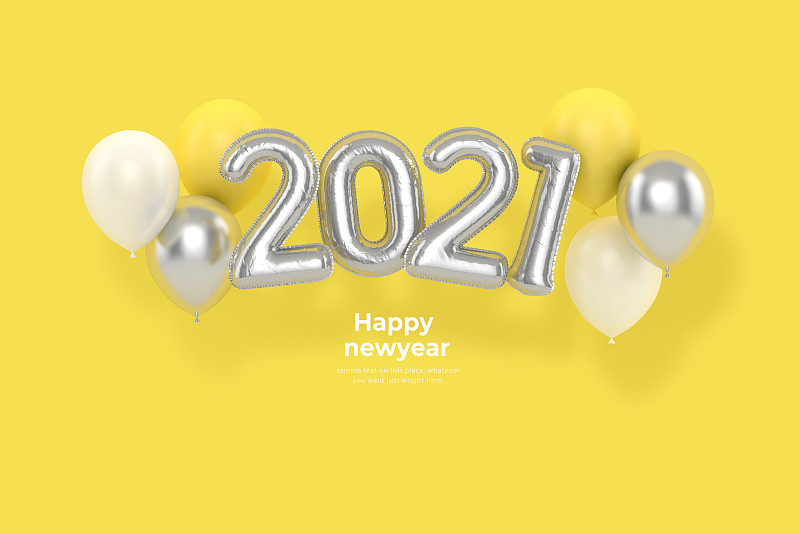 2021年的颜色，终极灰色和照明黄色3d渲染图形图片下载