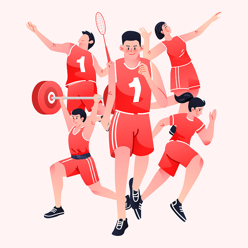 会运动员体育比赛夺冠插画活动海报背景下载