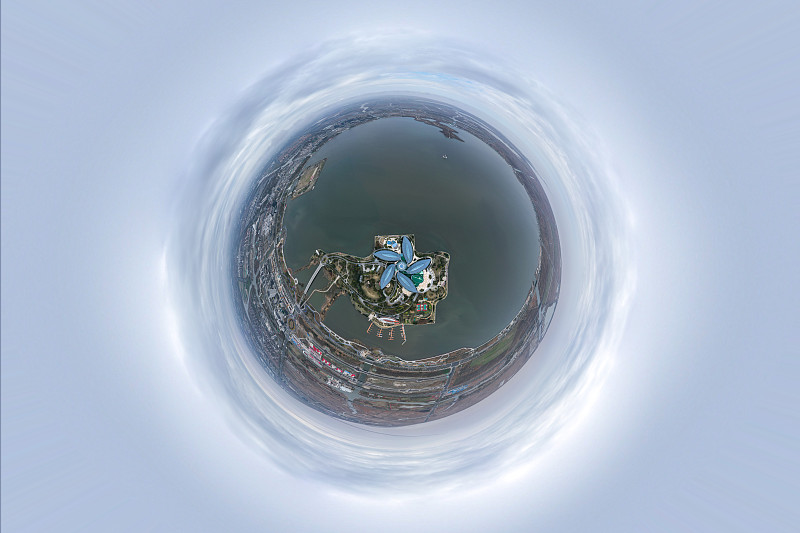上海滴水湖航拍全景图片下载