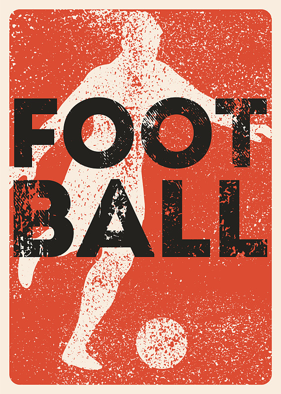 足球字体复古垃圾风格海报图片下载