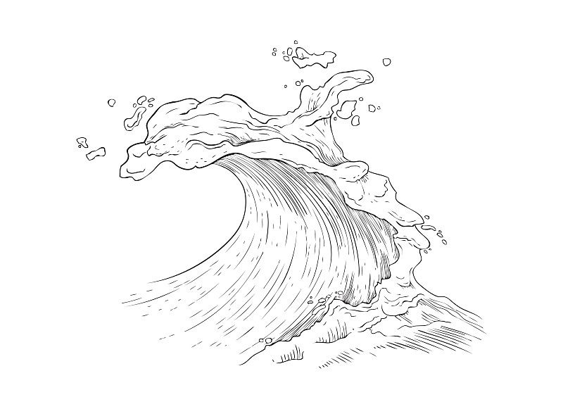 海或海浪与海洋泡沫漩涡图片