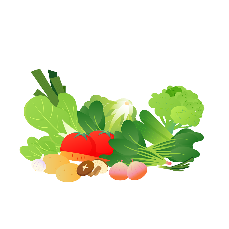 新鲜蔬菜矢量插画元素下载