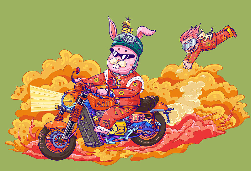 兔年插画：“兔”飞猛进下载