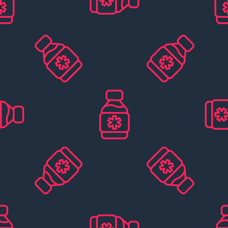 红线药瓶糖浆icon分离插画图片
