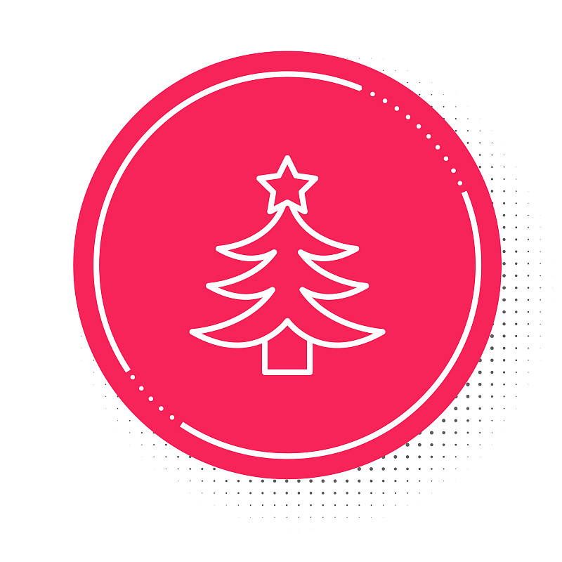 白线圣诞树图标孤立在白色插画图片