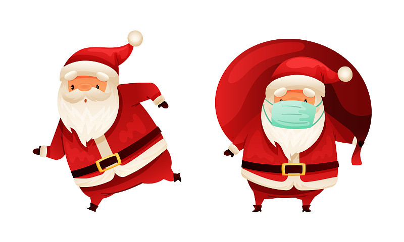 白胡子戴红帽子的圣诞老人形象图片下载