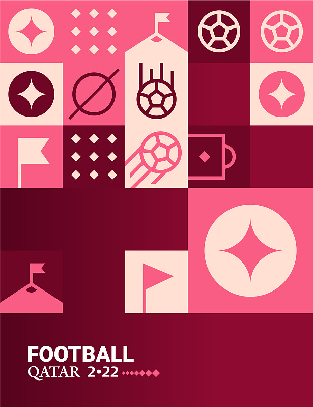 几何海报足球多哈2022卡塔尔图片下载