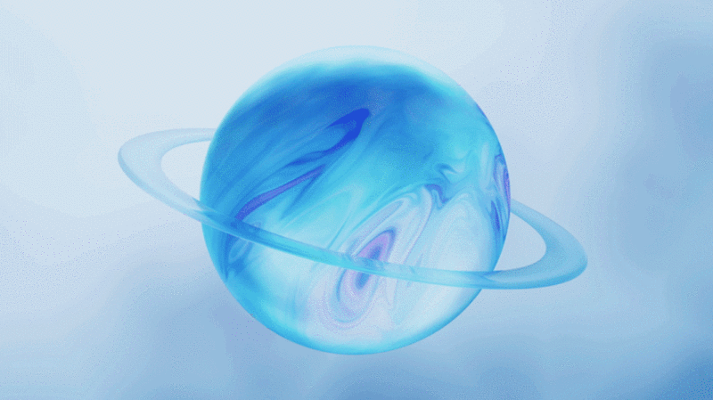 蓝色透明星球3D渲染图片下载
