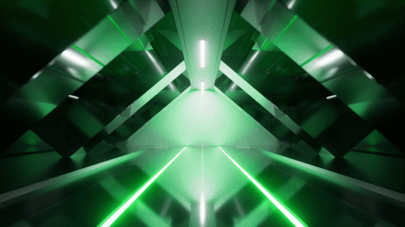 霓虹发光线条与隧道空间3D渲染图片下载