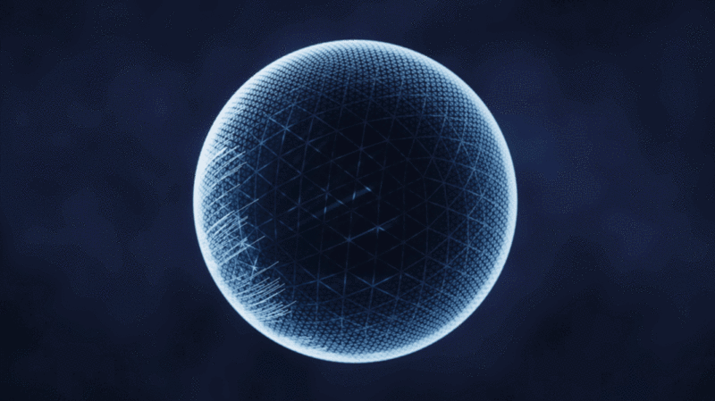 蓝色数字科技球体3D渲染插画下载