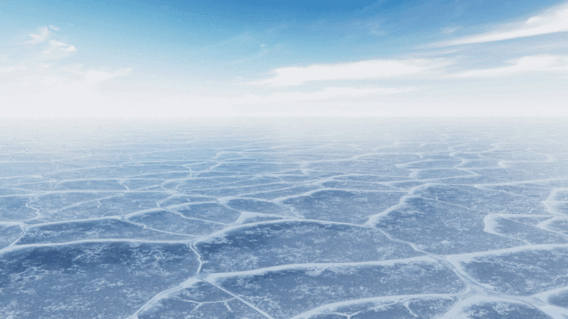 寒冷裂开的冰面背景循环动画3D渲染图片下载