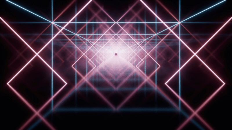 抽象霓虹光线隧道循环动画3D渲染插画下载