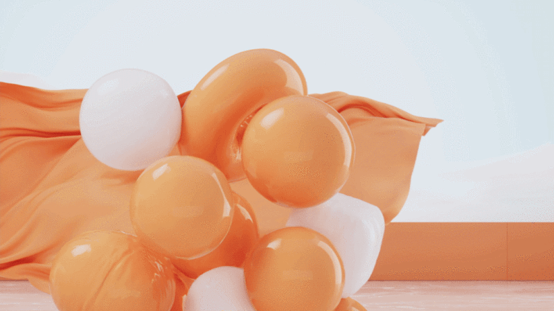 柔软的充气球体3D渲染插画下载