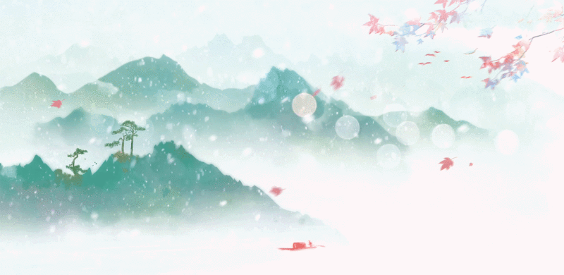 冬天大雪山水清新自然高雅艺术水墨动画视频图片下载