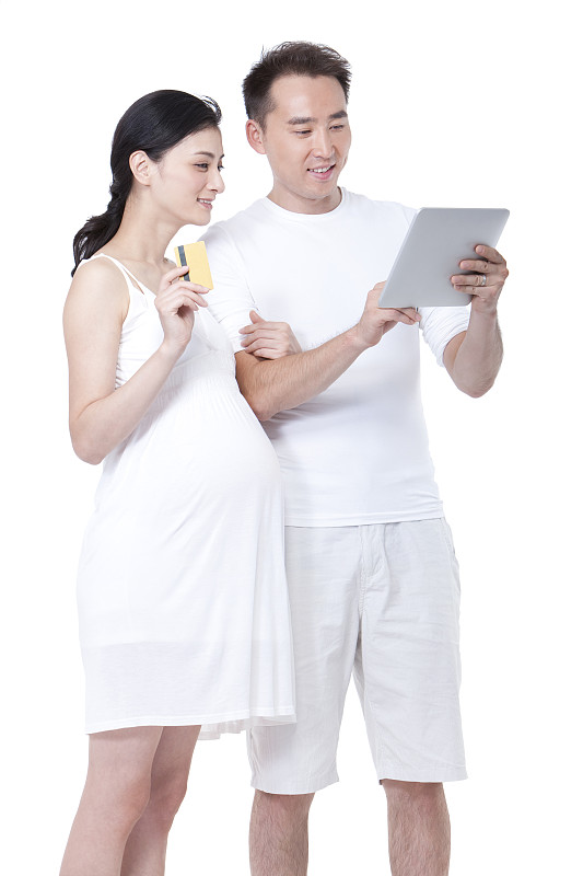 怀孕的妻子和丈夫网购图片素材
