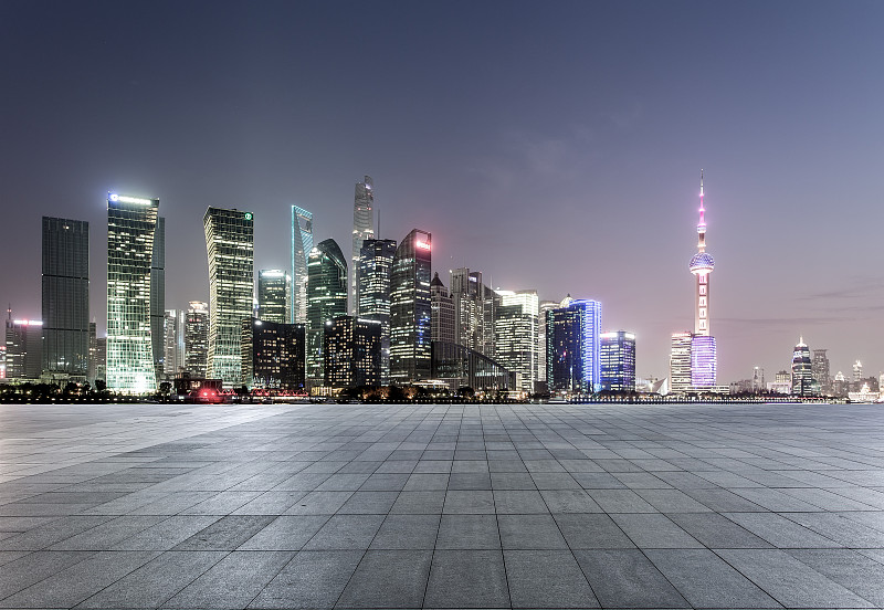 上海城市广场路面现代建筑图片下载