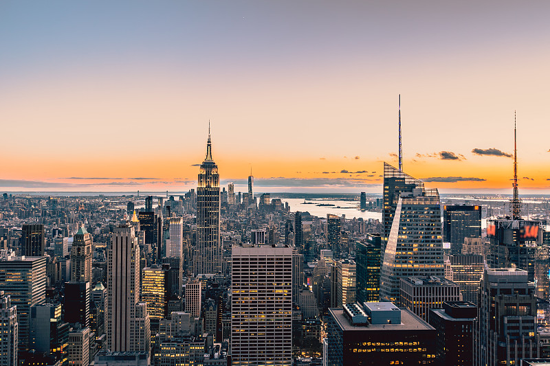 曼哈顿繁华夜景图片素材
