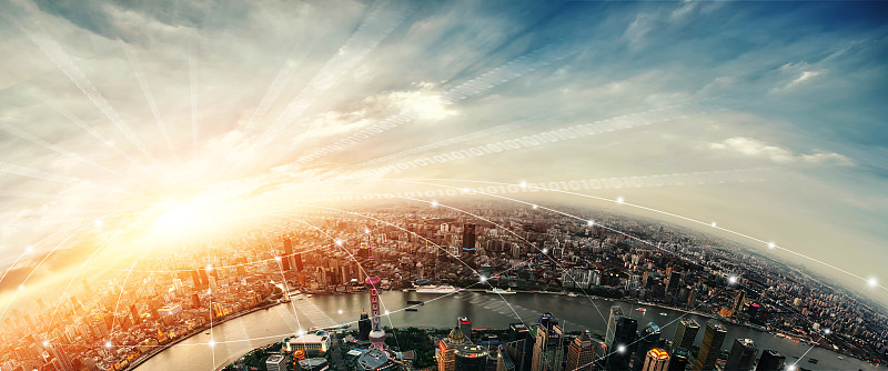 上海城市风光大数据概念图片下载