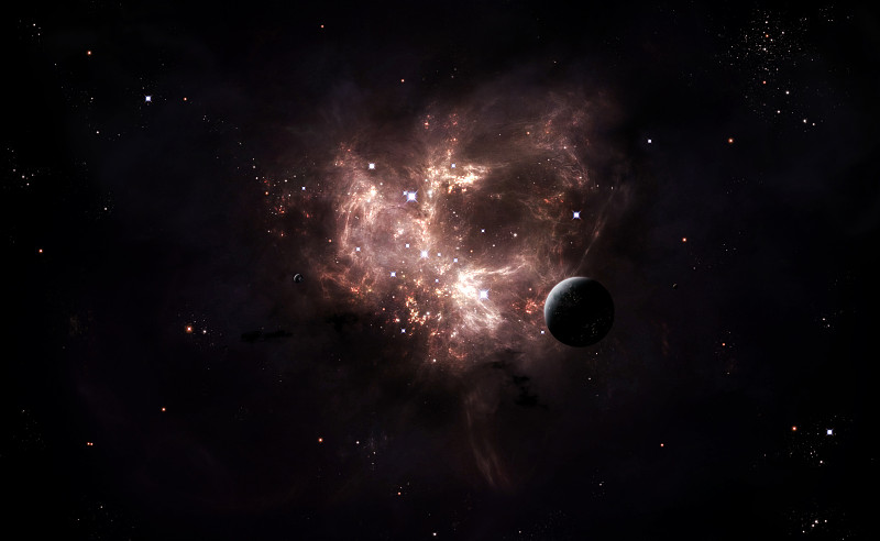 发射星云是在有人居住的星系附近观察到的。图片下载