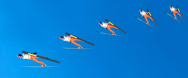 跳台滑雪的多重图像图片下载