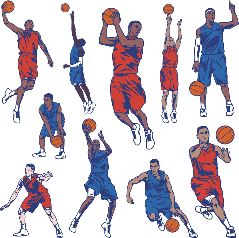篮球运动员组图片素材
